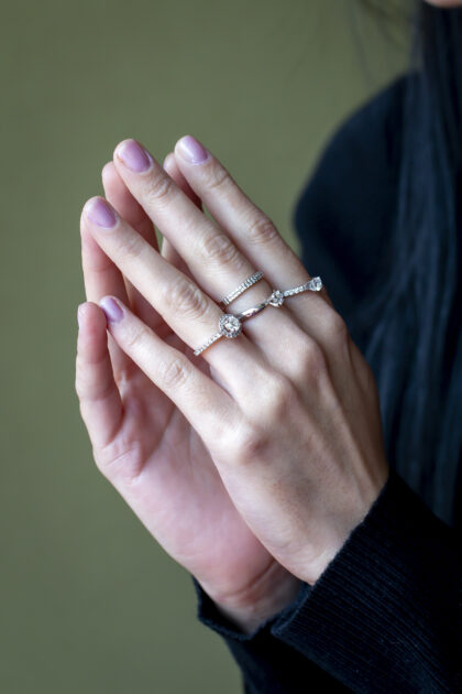 Diamante oro blanco 14k